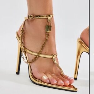 Fashion Nova Gold Chain Stiletto Heels
